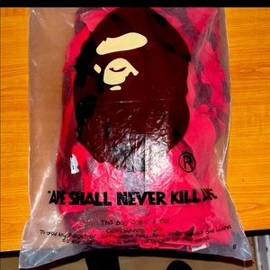 Red camo bape hoodie